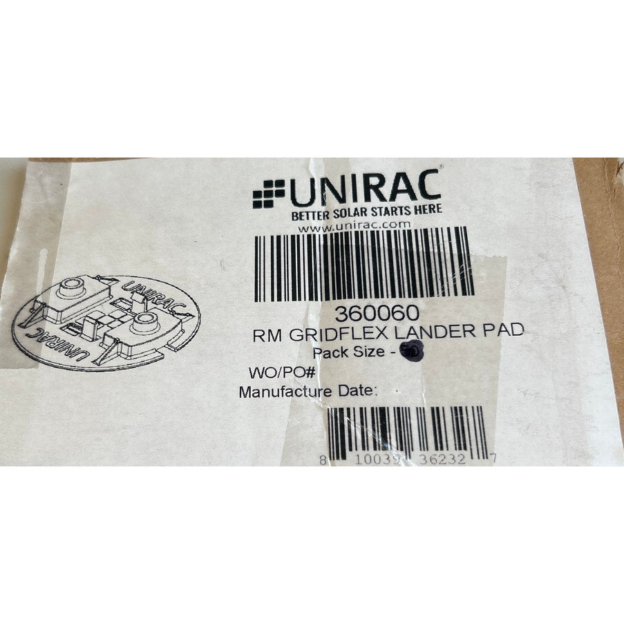 New Open Box Unirac Roof Mount GridFlex Black Plastic Lander Pad - 3600600
