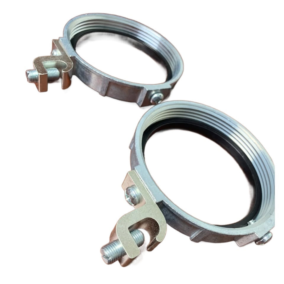 2 New Bridgeport 389-CD 3.5" Insulated Grounding Bushings 1/0 Zinc