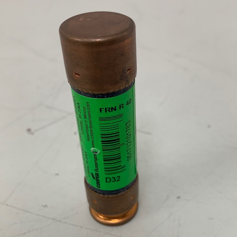 New Bussman 40A 250V AC 3" x 13/16" Cylindrical Body Fuse FRN-R