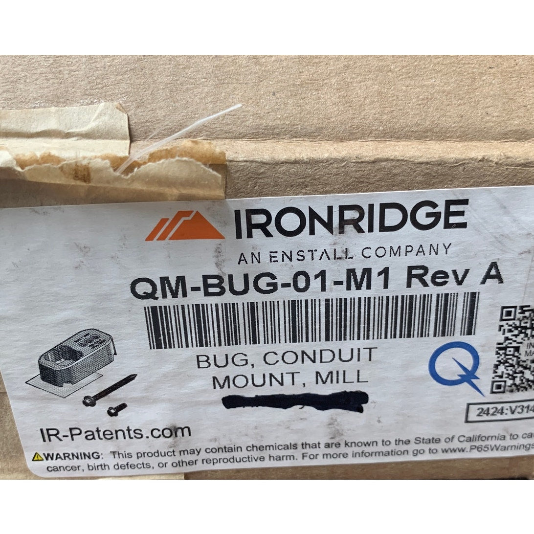 16 New Ironridge Conduit Mount Mill Bugs QM-BUG-01-M1 Rev A Original Box