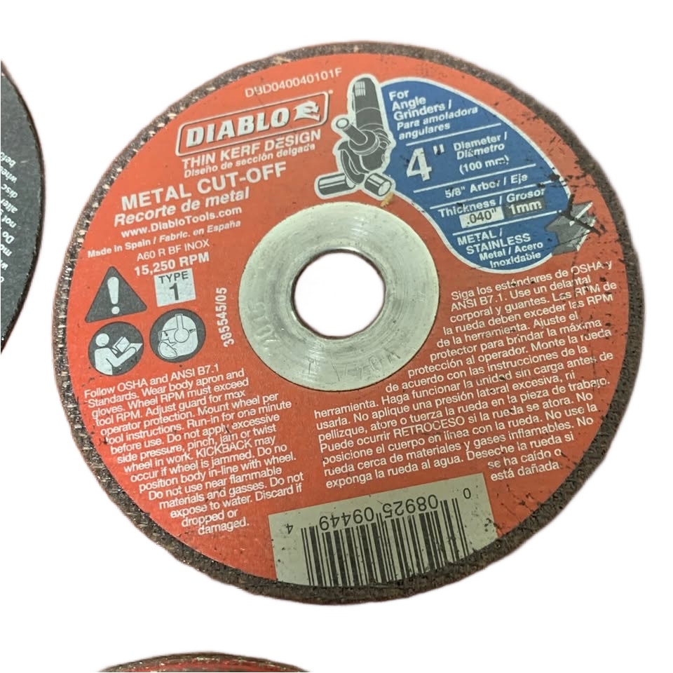 9 Used Diablo DeWalt Ryobi Warrier 4.5" Round Dry Metal Cutting Saw Blades