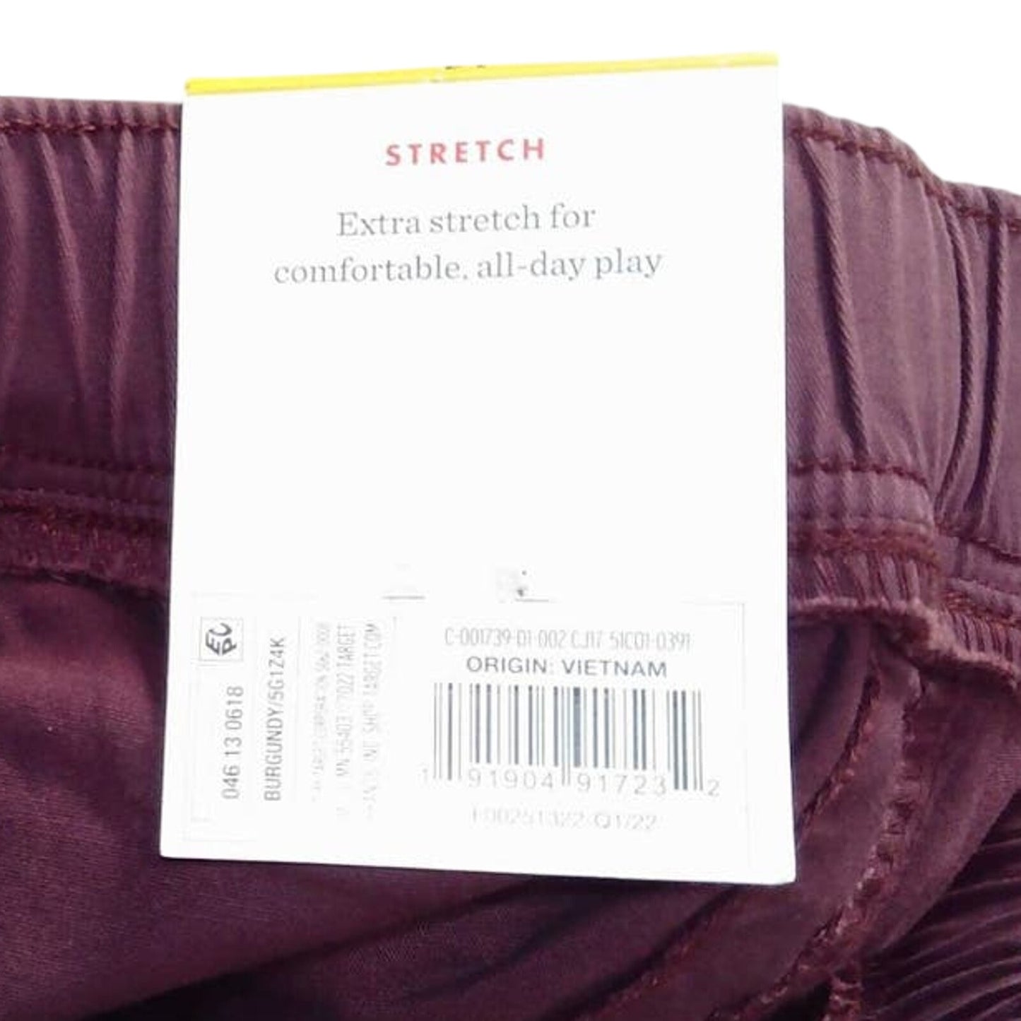 New Cat & Jack Boys Size 4 Purple Belted Elastic Waist Reinforced Knee Pants