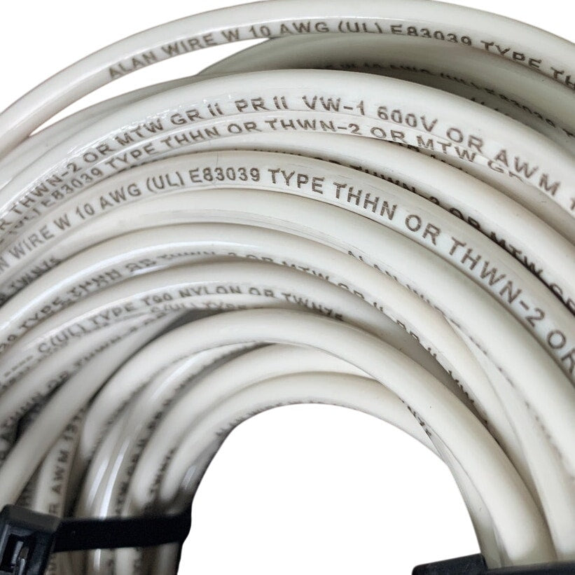 New 55’ White 10 AWG THHN THWN Stranded Copper Alan Wire - Open Box