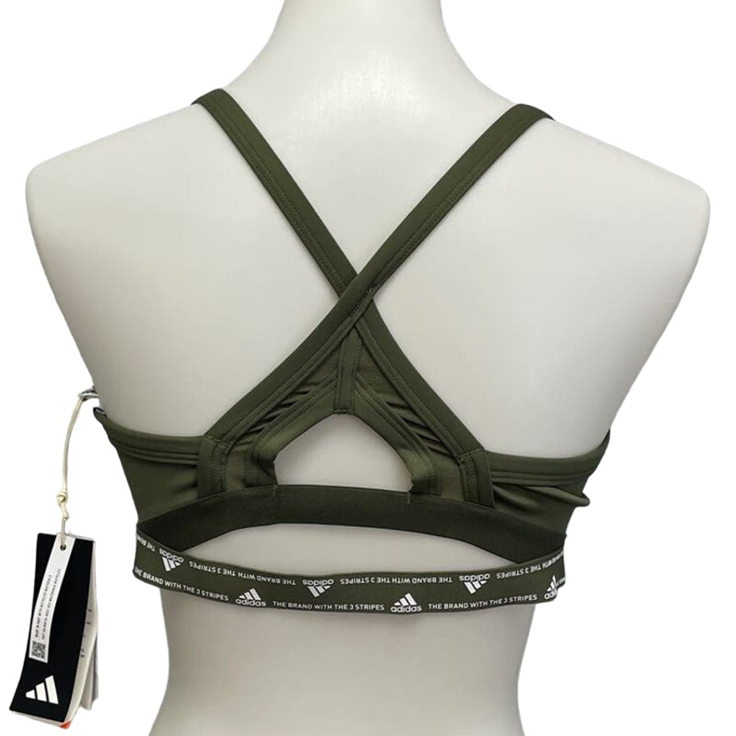 New Adidas Medium 40AC Olive Light Support Removeable Pads Training Sports Bra