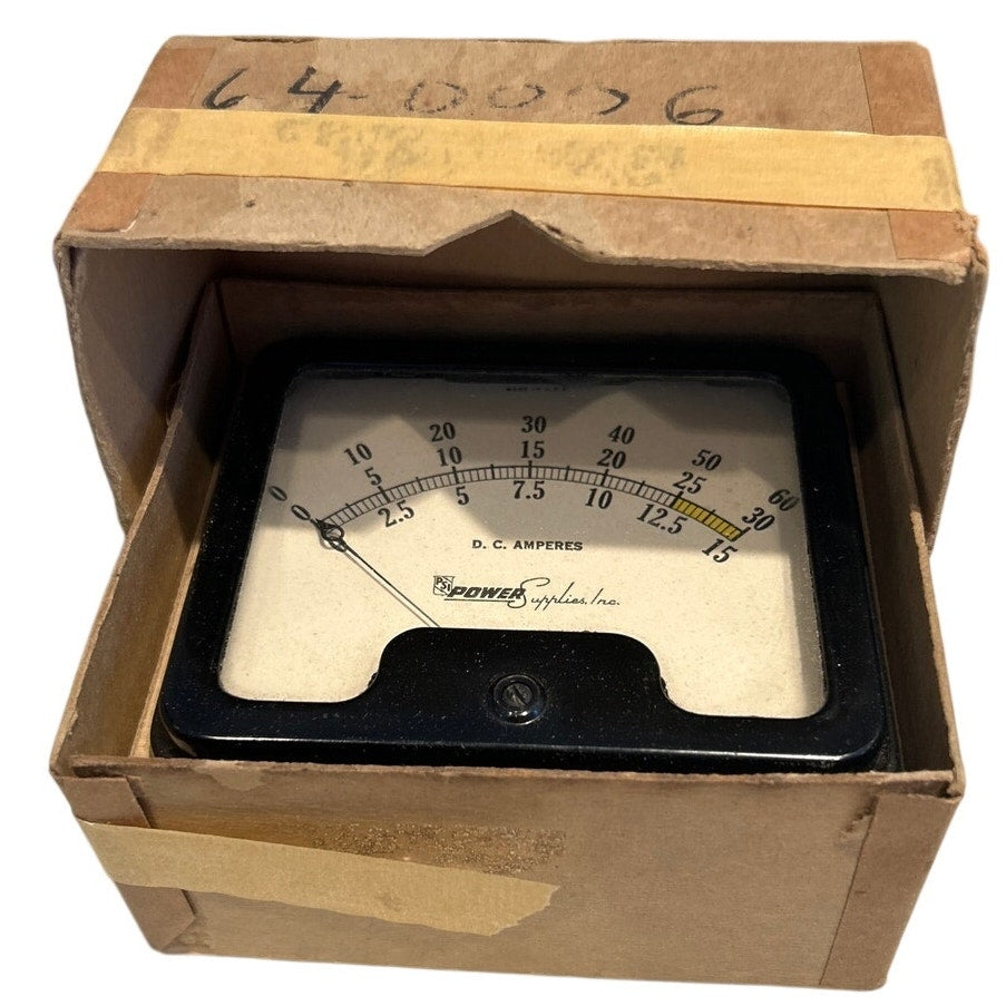 Vintage Westinghouse D.C. Amperes Analog Panel Meter – In Original Box