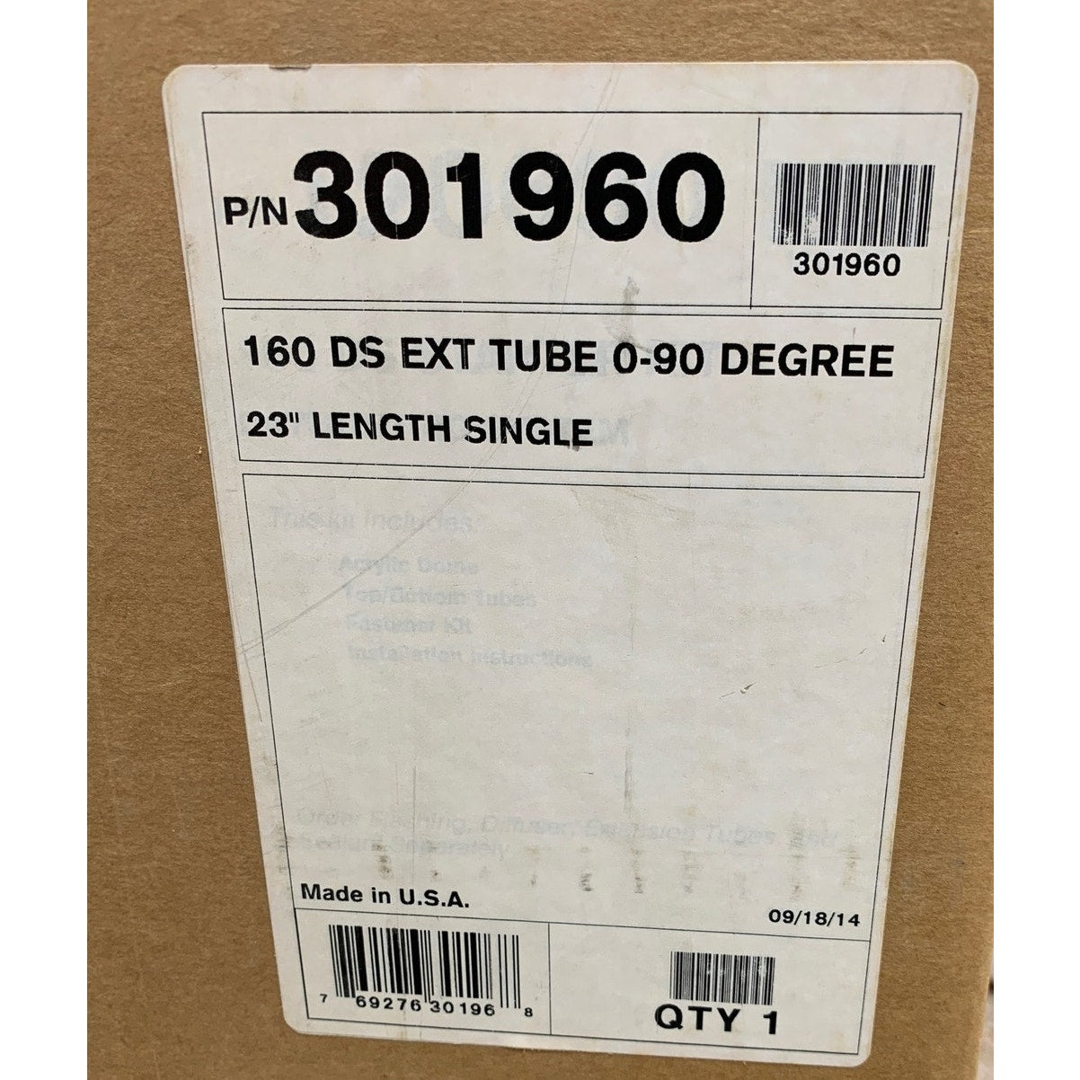 New In Box Solatube 301960 10" by 24" 90 Degree Elbow 160 DS Extention Tube