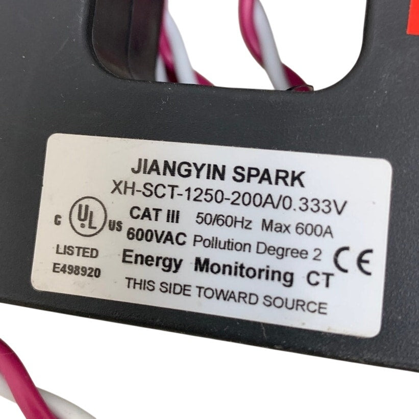 New Jiangyin Spark XH-SCT-1250-200A/0 333V Energy Monitoring CT Max 600A