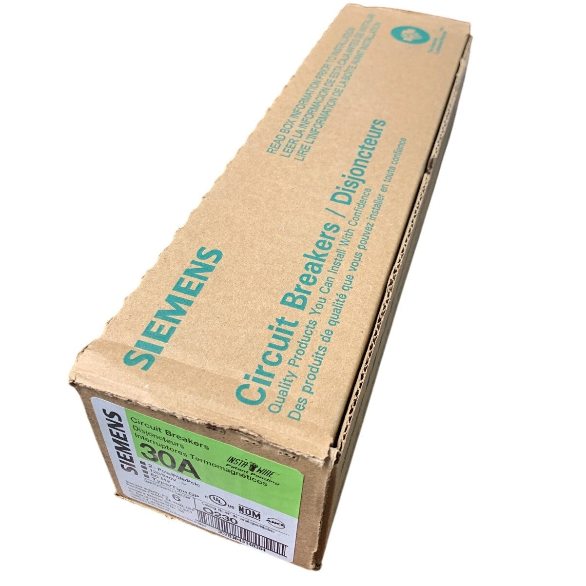 New Box of 6 Siemens Q230 30-Amp 2 Pole Type QP Circuit Breakers