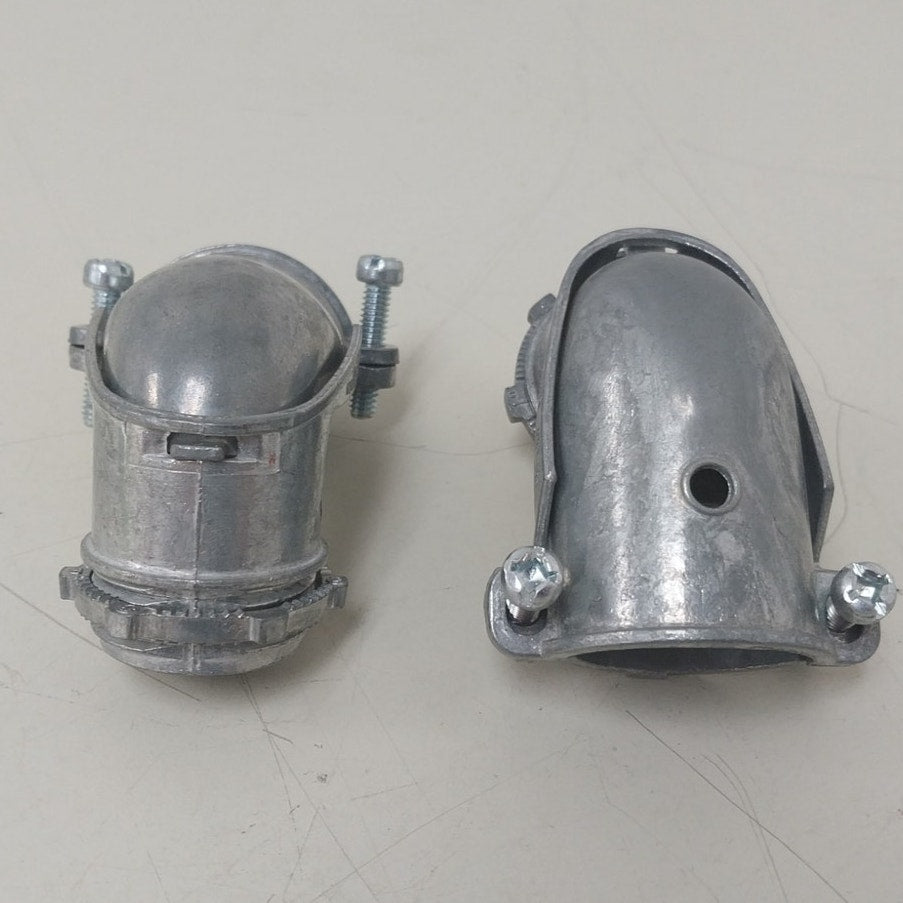 2 New 1" 90 Degree Angle Squeeze Type Flex Connectors - Open Box