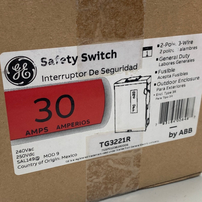 New Open Box GE General Electric TG3221R 30A Fusible General Duty Safety Switch