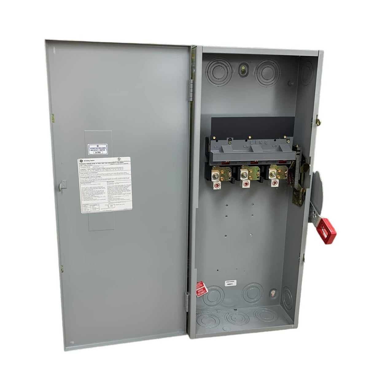 New GE General Electric Heavy Duty 200A 600V Metal Box Safety Switch Shutoff