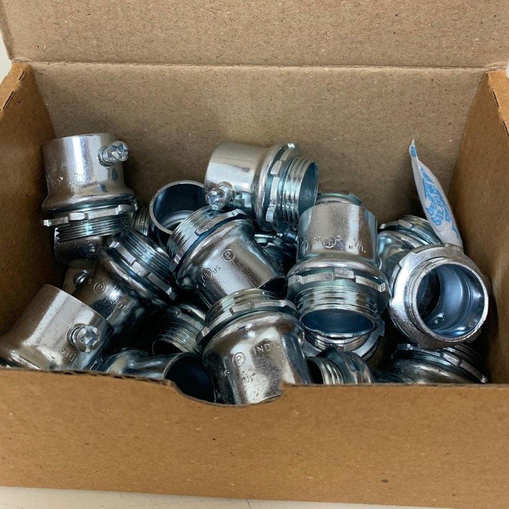 20 New Appleton 3/4" Screw Type 4075S Electrical Zinc Plated EMT Connectors