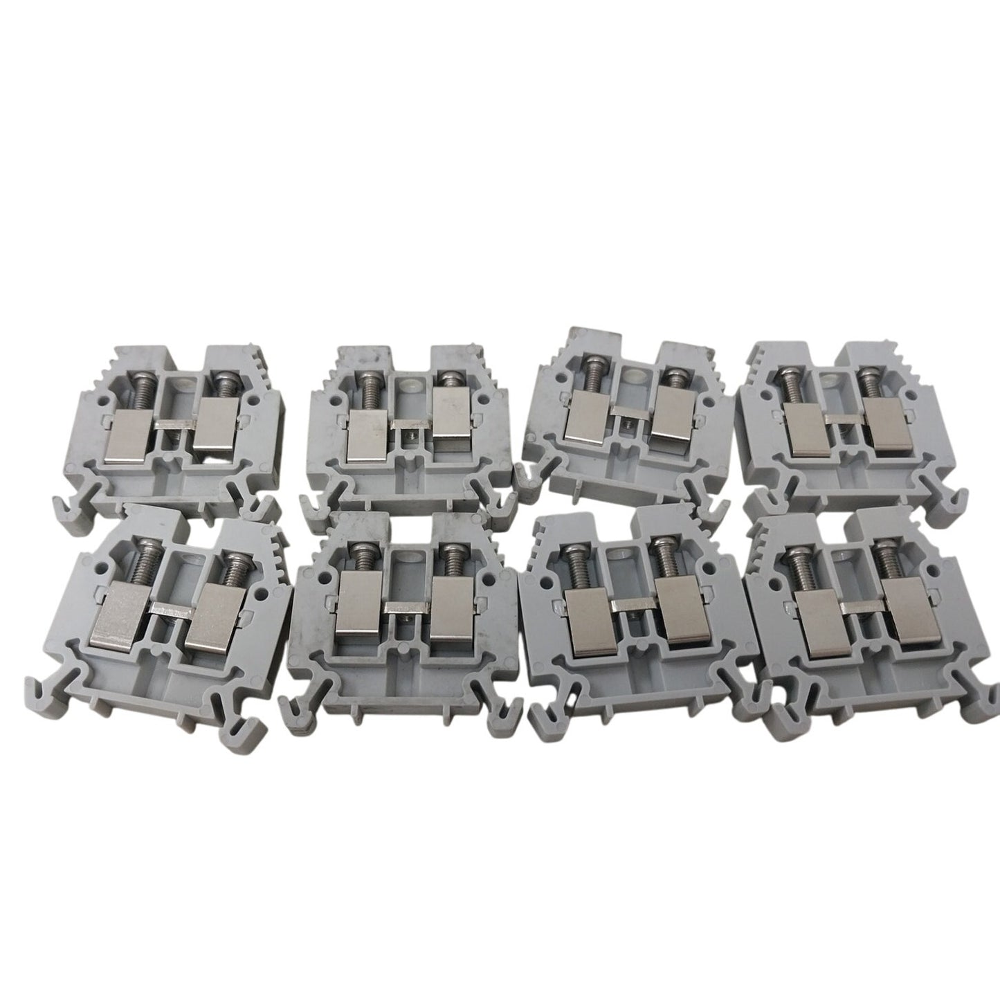 8 New Allen Bradley 1492 W-10 Gray Plastic End Anchors Brackets - Open Box