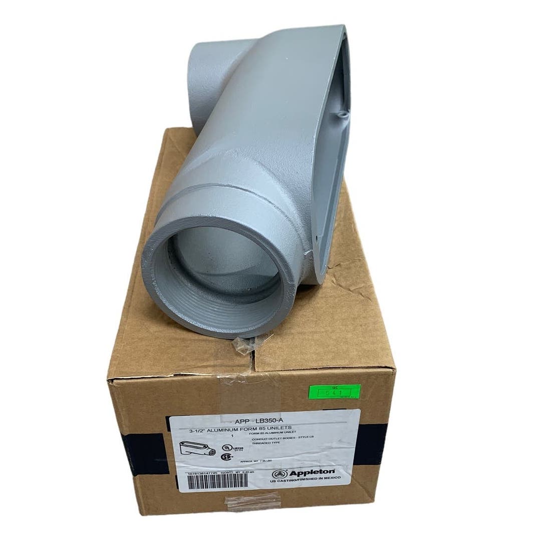 New Appleton Form 85 Aluminum Unilets Conduit Body Type LB350A 3.5" Threaded