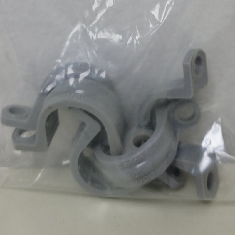 5 New Carlon 2-Hole 1/2" PVC E977DC Gray Electrical Conduit Clamps