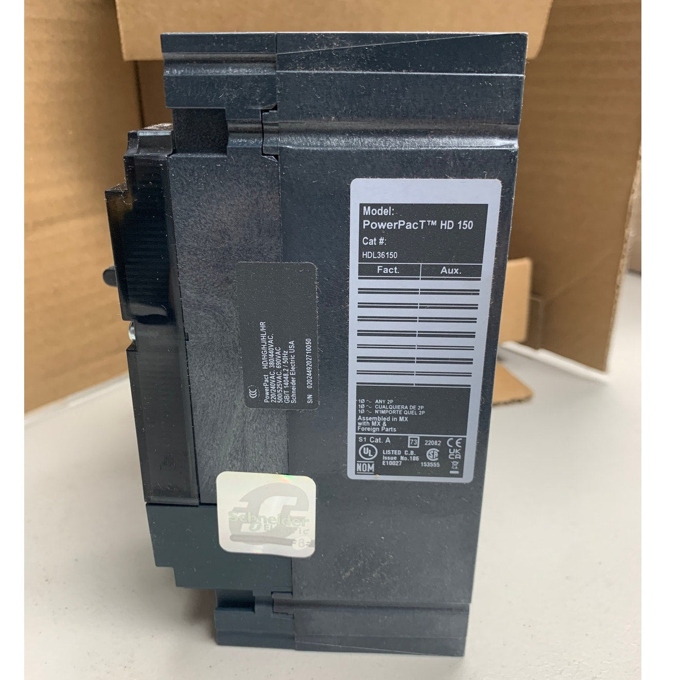 New Square D HDL36150 PowerPacT 3 Pole 150A Circuit Breaker Schneider Electric