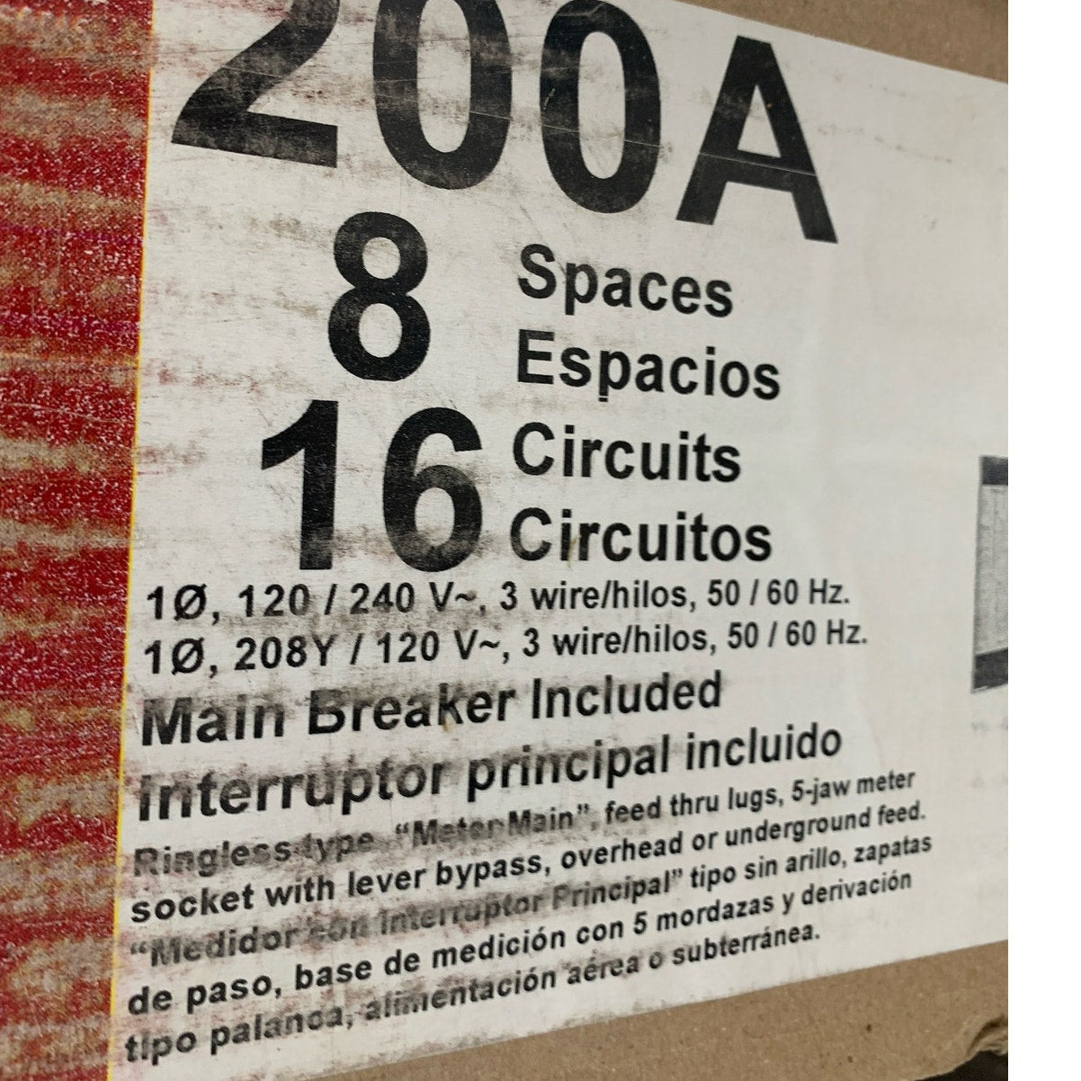 New Square D 200A 8 Spaces 16 Circuits Combination Service Entrance Device