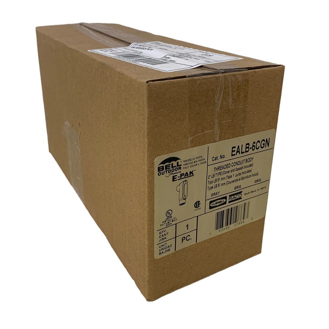 New Hubbell Bell Outdoor EALB-6CGN 2" LB Type Threaded Conduit Body Cover Gasket