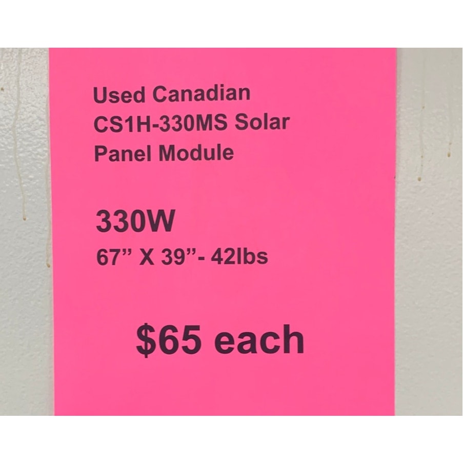 Used Canadian Solar CS1H-330MS Black on Black 330W Solar Panel Module
