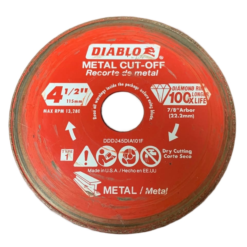 9 Used Diablo DeWalt Ryobi Warrier 4.5" Round Dry Metal Cutting Saw Blades