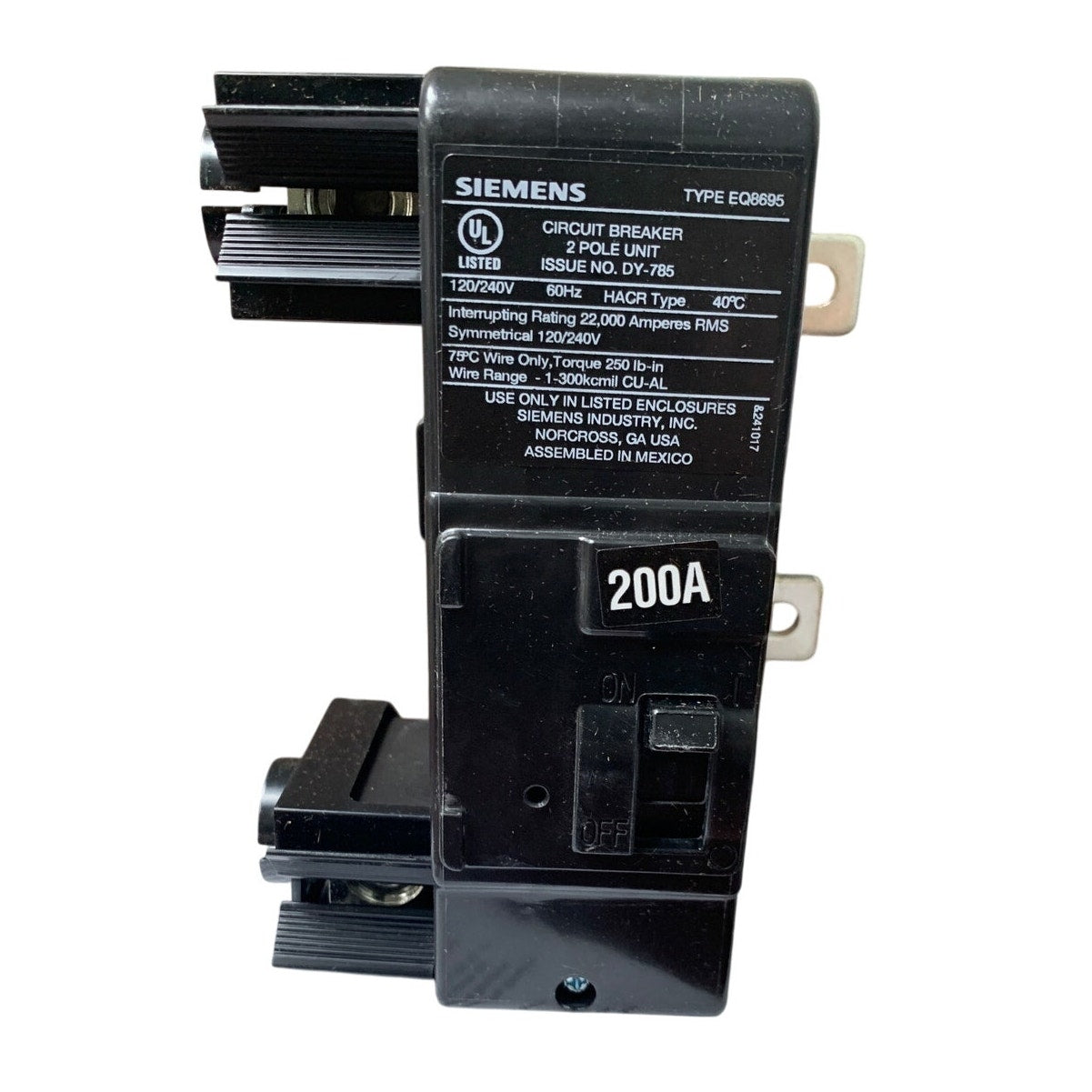 New Siemens 200A 2 Pole 120/240V Type 8695 Circuit Breaker in Original Box