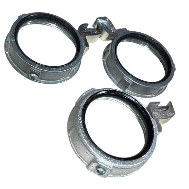 Lot of 3 Various Brands 3" Insulated Metal Grounding Bushings Missing Screws