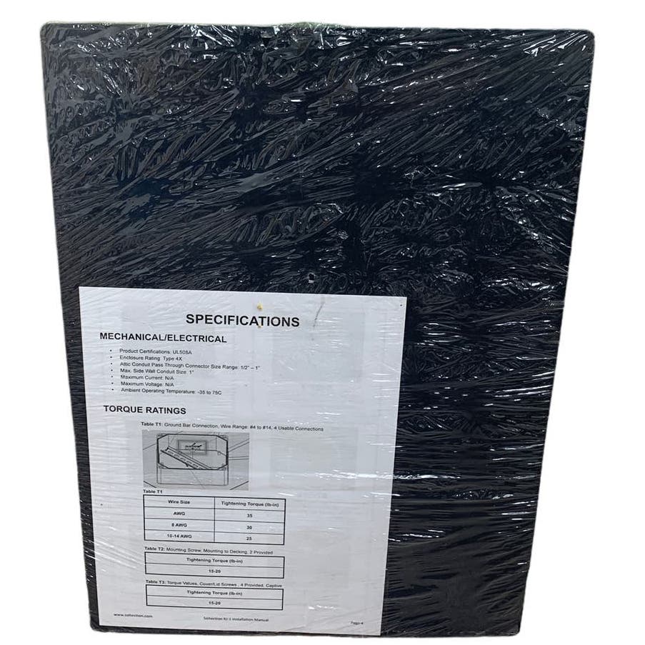 New Soltection Part RJ-1 Black Plastic Solar J-Box Roof Mount Junction Box