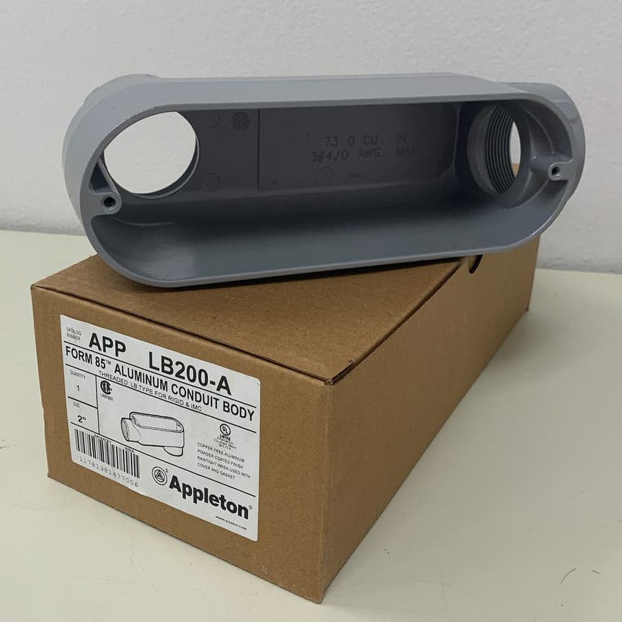 New Appleton Form 85 Aluminum Conduit Body Type LB200-A 2" Threaded For Rigid