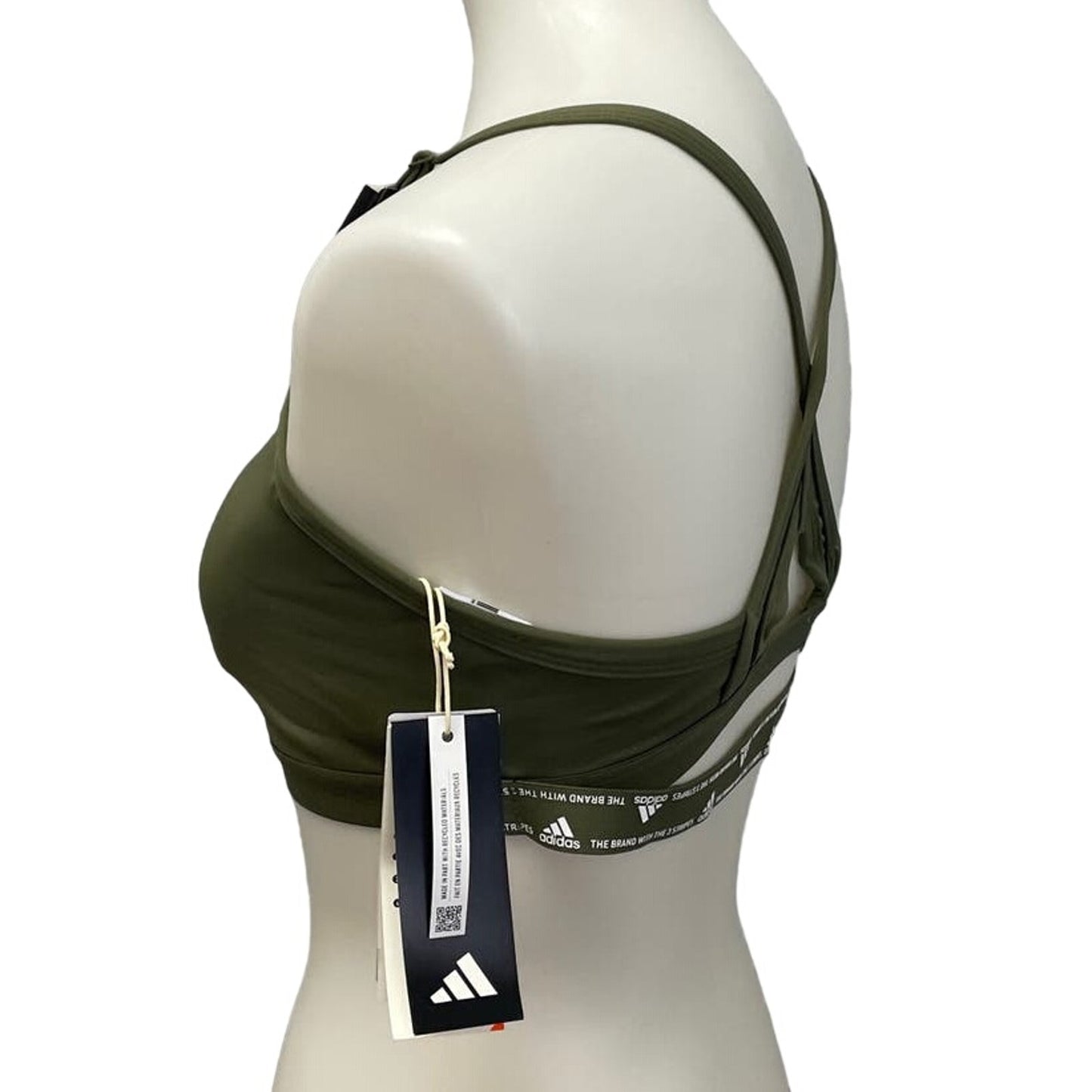 New Adidas Medium 40AC Olive Light Support Removeable Pads Training Sports Bra