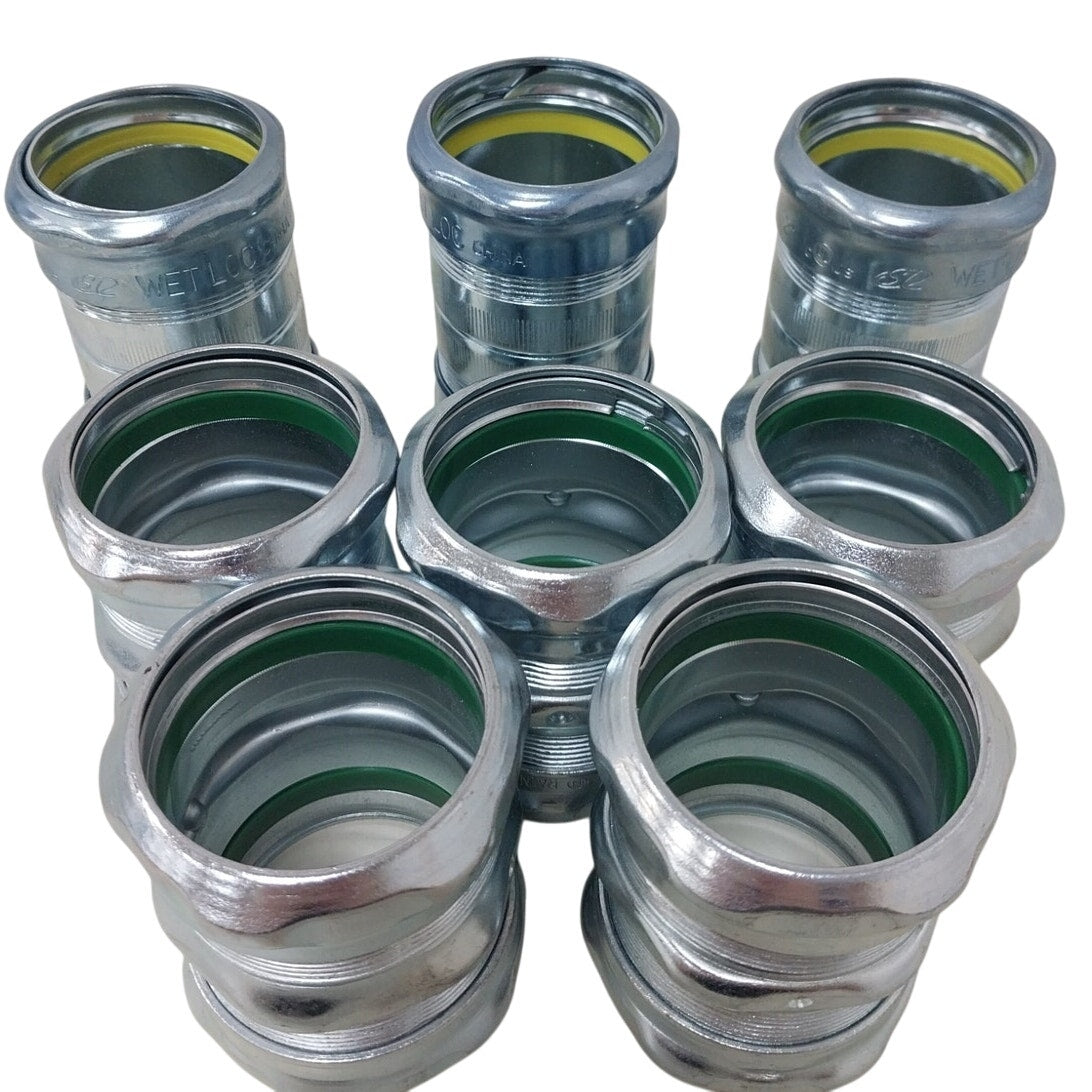 8 New Wet Loc 2" Watertight Raintight Couplings - Open Box
