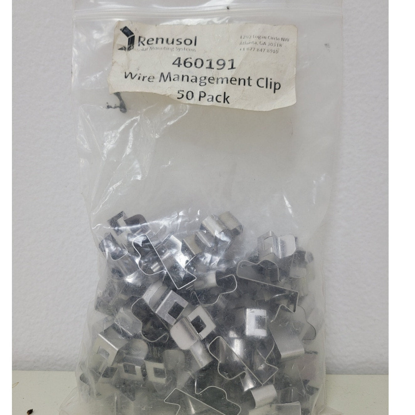 50 New Renusol 460191 Wire Management Clip Solar Panel PV Module Metal Clips