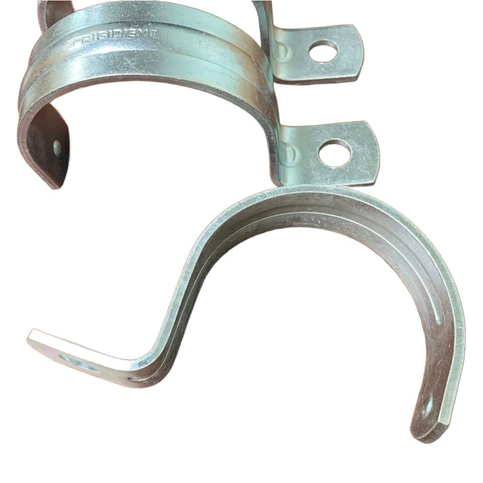 3 New 3" Metal Pipe Strap One Hole Rigid EMT Fittings