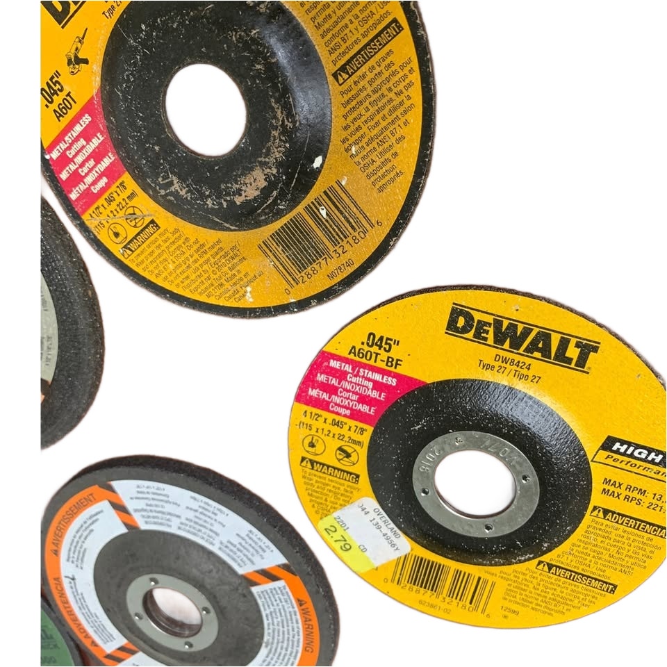 9 Used Diablo DeWalt Ryobi Warrier 4.5" Round Dry Metal Cutting Saw Blades