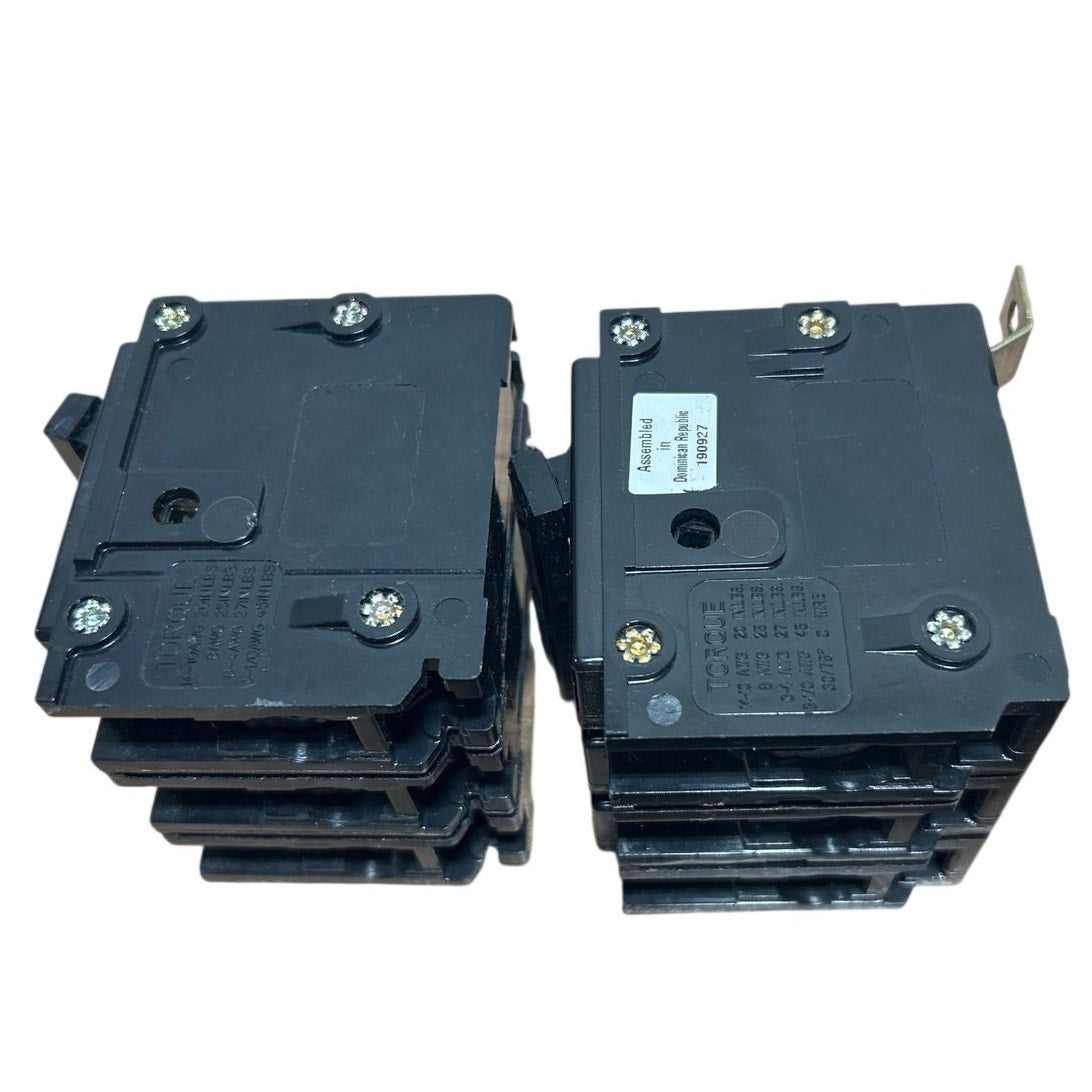 2 New Open Box Black Eaton Type BR320 20A 3 Pole Circuit Breakers