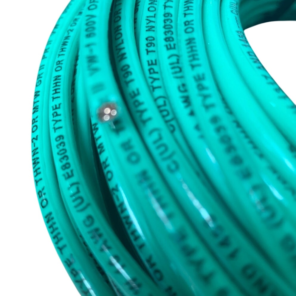 New 100’ Green 10 AWG THHN THWN Stranded Copper Alan Wire - Open Box