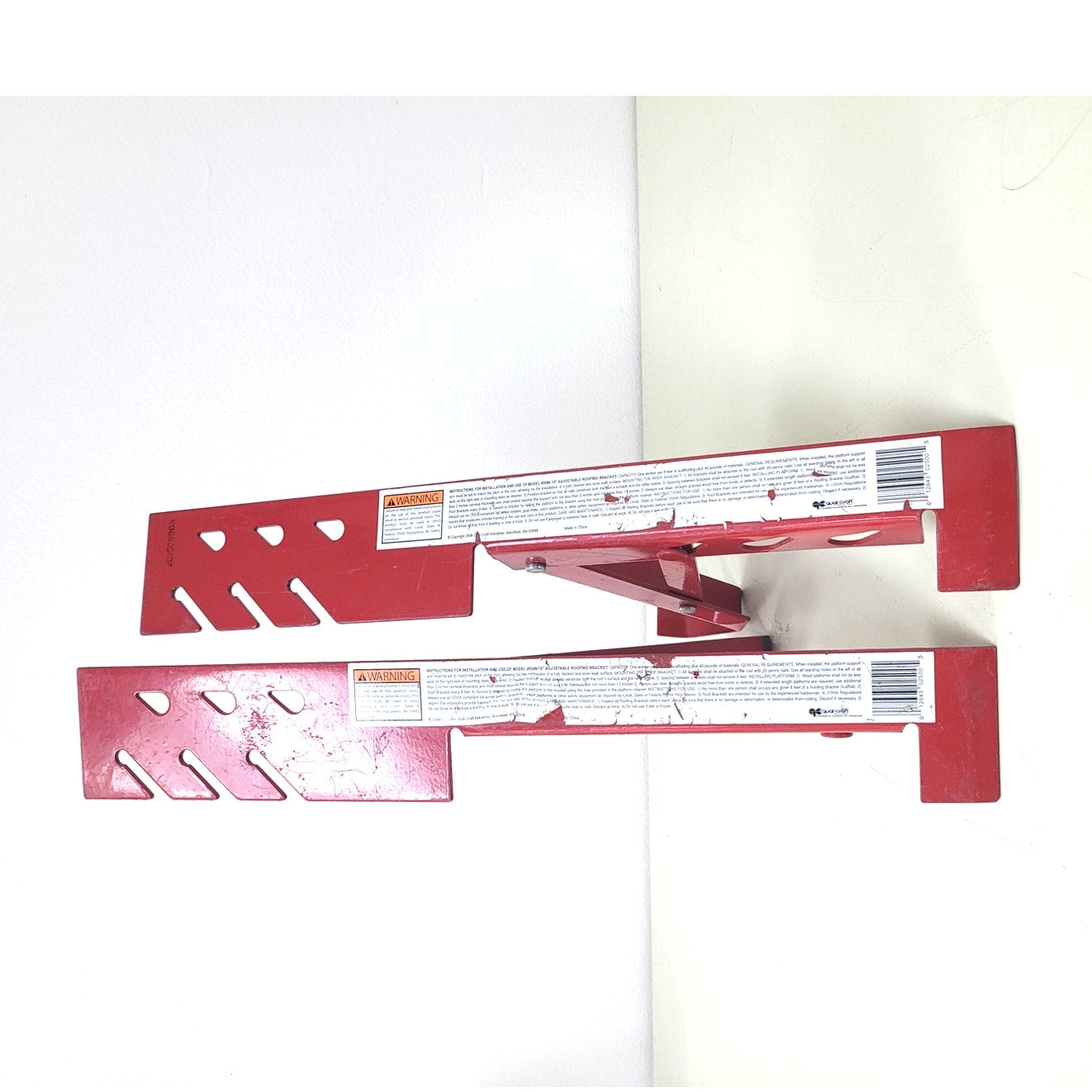 2 Qual-Craft Industries Model #2500 14" Adjustable Roofing Scaffolding Brackets
