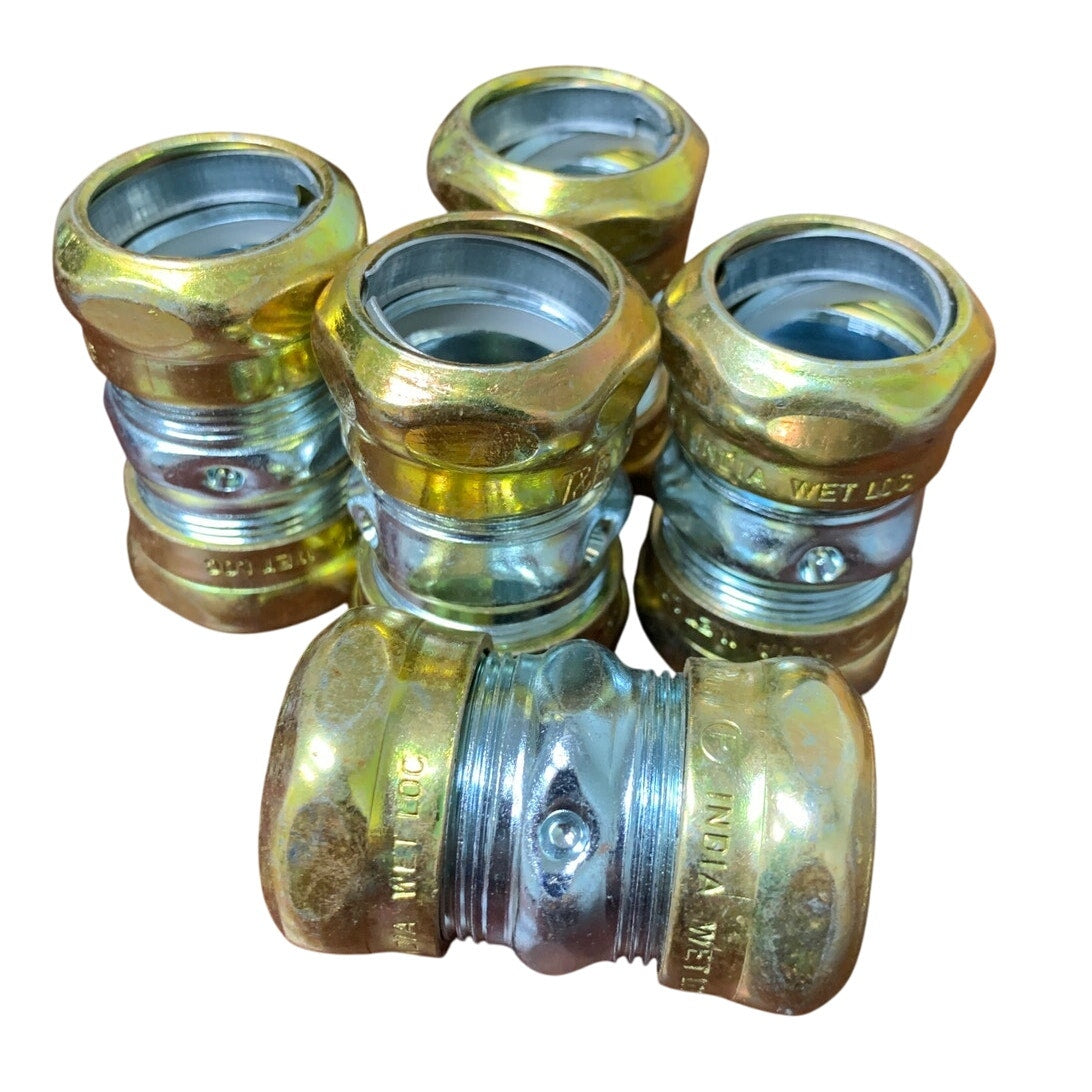 5 New Open Box Thomas & Betts 3/4" EMT Compression Couplings Rain Tight