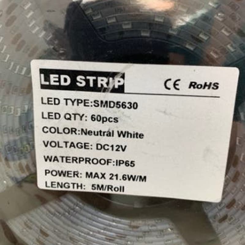 New RoHS LED Type SMD5630 Neutral White DC12V 5M Roll LED Strip
