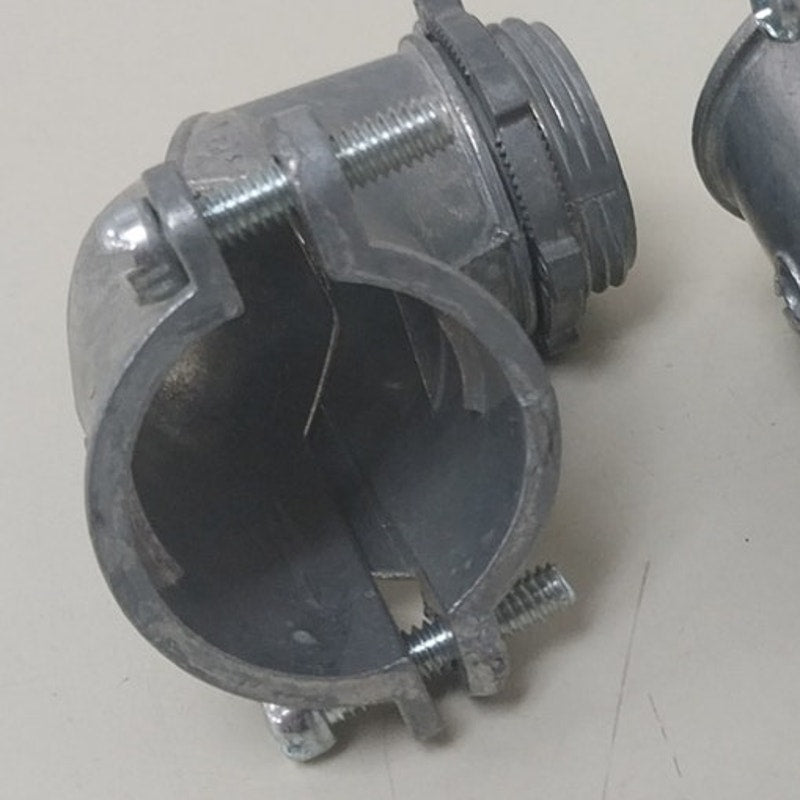 2 New 1" 90 Degree Angle Squeeze Type Flex Connectors - Open Box