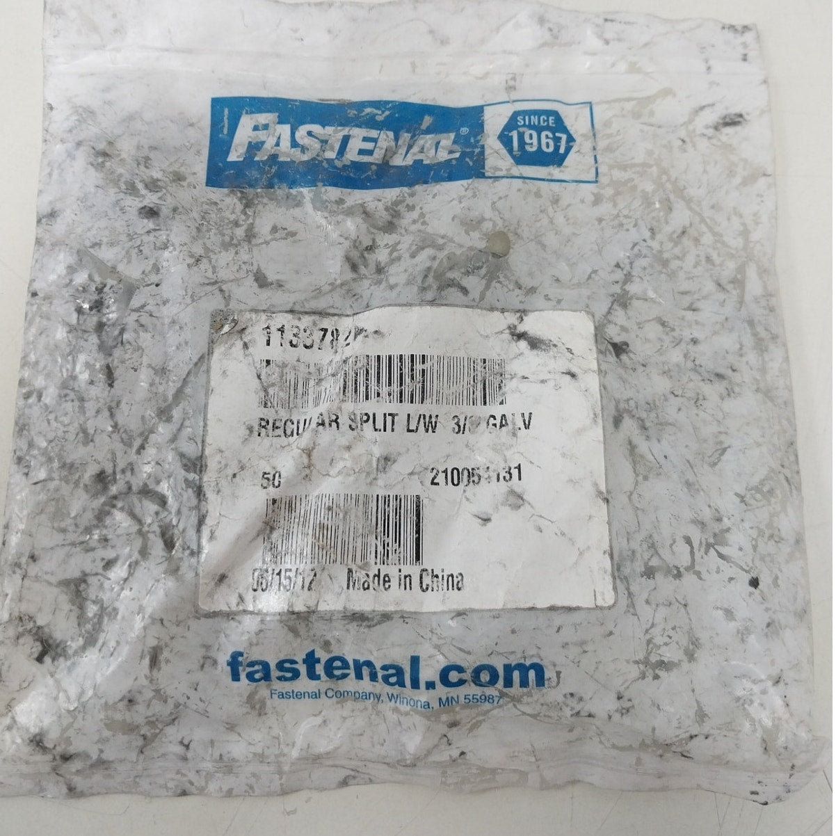 50 New Fastenal 3/8" Galvanized Regular Split Lock Washers