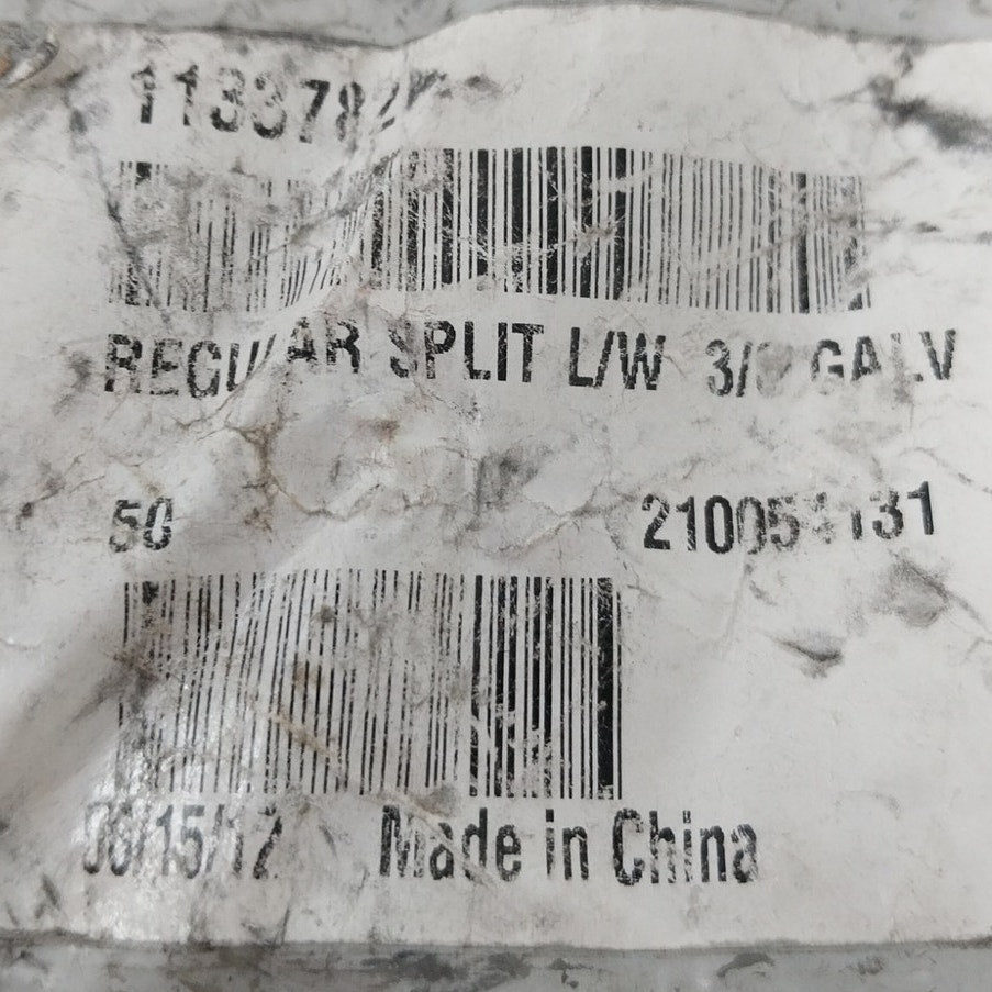 50 New Fastenal 3/8" Galvanized Regular Split Lock Washers