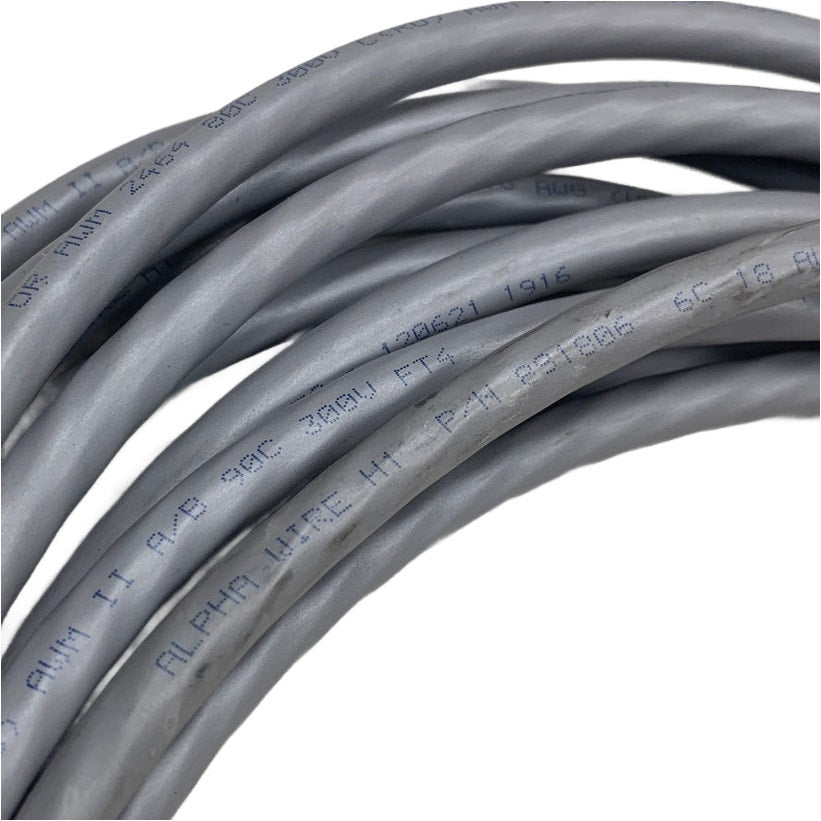 20’ New Gray Alpha Wire H1 P/N 881806 18 AWG 300V AWN II A/B Cable