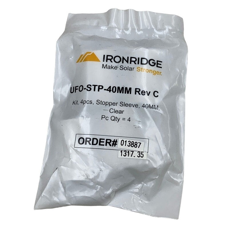 Ironridge UFO-STP-40MM Rev C 40mm Solar Panel Stopper Sleeve Kit — 8pc