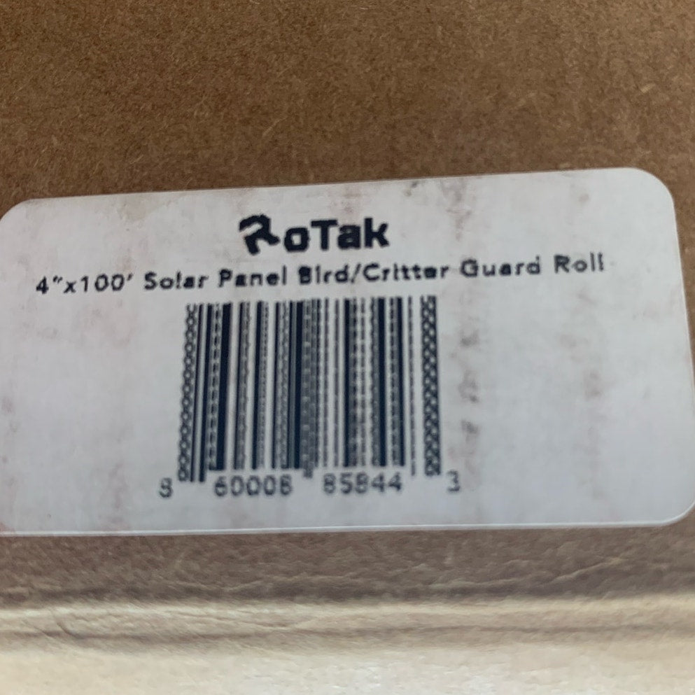 New Rotak 4" X 100' Wire Mesh Solar Panel Bird Critter Guard Roll Mesh Only