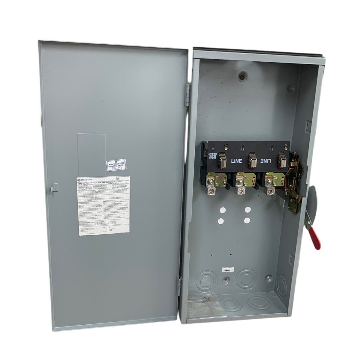 New GE General Electric Heavy Duty 200A Metal Box Safety Switch Shutoff