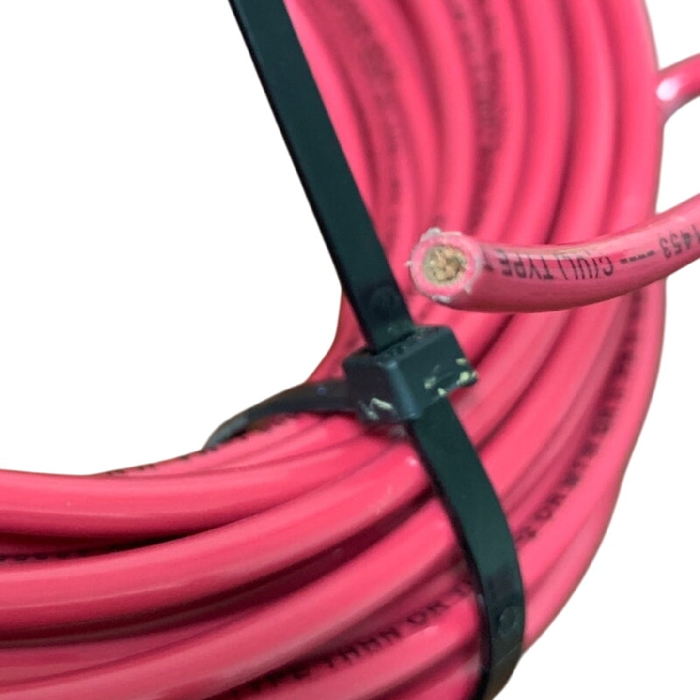 New 54’ Red Pink 10 AWG THHN THWN Stranded Copper Alan Wire - Open Box