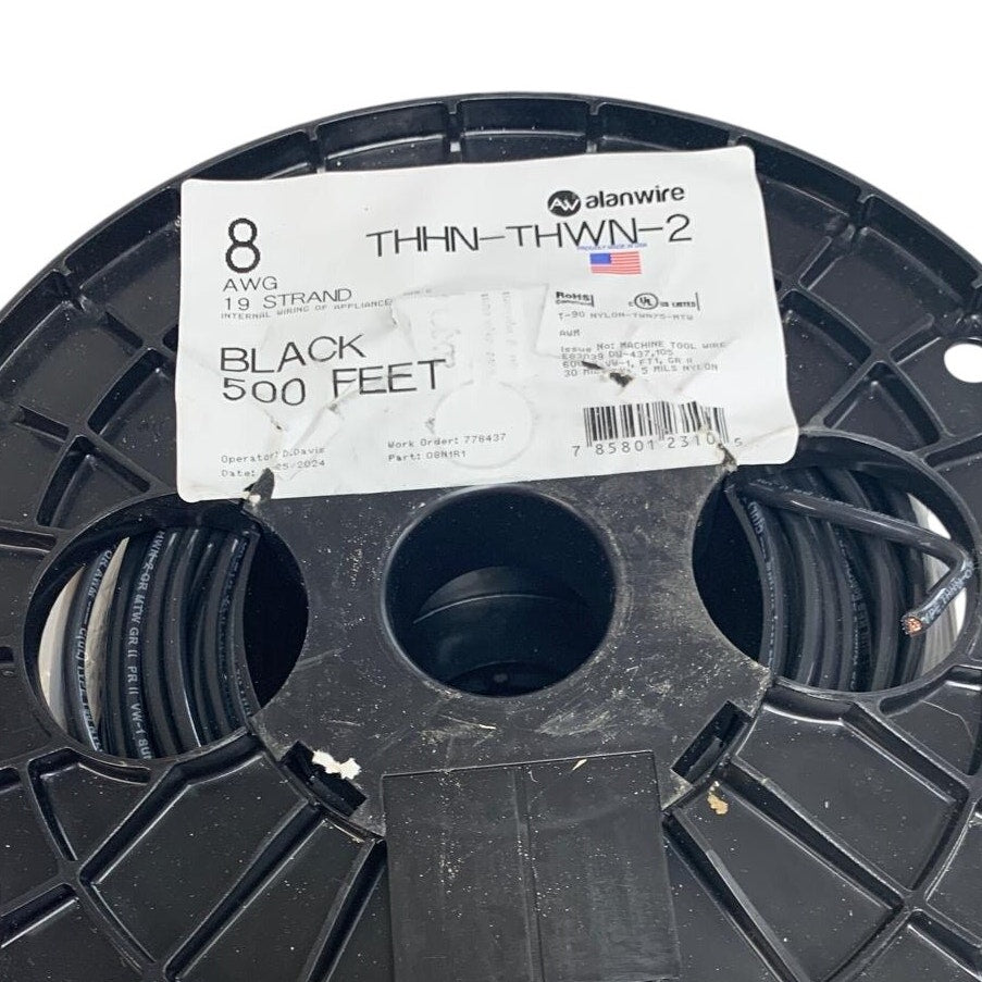New 500’ 8 AWG THHN THWN RoHS Stranded 600V Copper Wire Spool