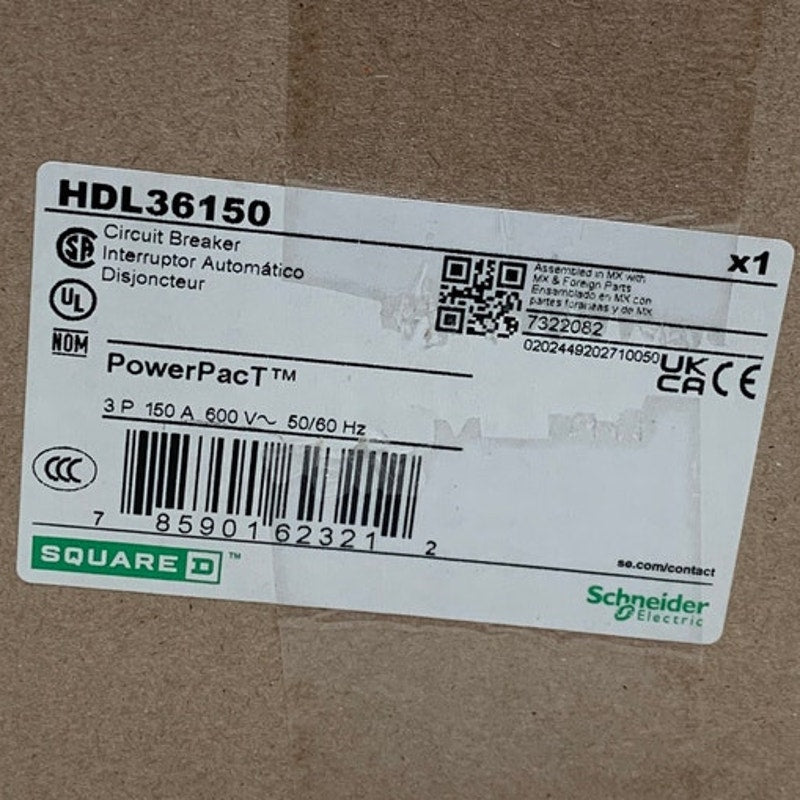 New Square D HDL36150 PowerPacT 3 Pole 150A Circuit Breaker Schneider Electric