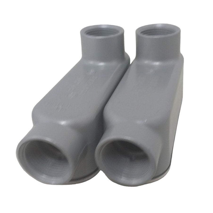 Lot of 2 New Aluminum Conduit Body Type LB 3/4" Threaded w Gasket & Covers