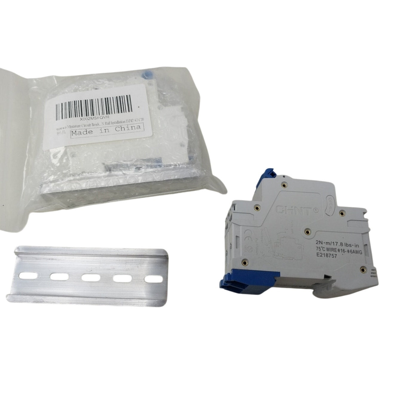 New CHNT Miniature Circuit Breaker Solar Rail Installation DZ47-63 C20 Kit